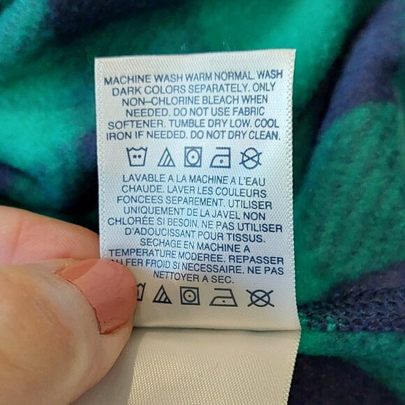 Land's End Green & Blue Plaid Long Sleeve Flannel Shirt Women's Size M (10-12) - Picture 7 of 8